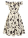 [Vorverkauf] [Übergröße] 1950er Schulterfrei Rüschen Blumen Swing Kleid
