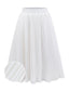 [Vorverkauf] Weiß 1950er Solide Chiffon Netz Plissiertes Rock