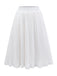 [Vorverkauf] Weiß 1950er Solide Chiffon Netz Plissiertes Rock