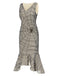 [Vorverkauf] Aprikose 1930er Spinnennetz Irregulär Rüsche Saum Kleid