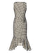 [Vorverkauf] Aprikose 1930er Spinnennetz Irregulär Rüsche Saum Kleid
