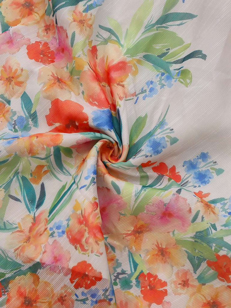 Multicolor 1950er Blumen V-Ausschnitt Laternenhülle Gürtel Kleid
