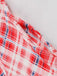 Rot 1950er Spaghettiträger Plaid Swing Kleid