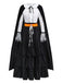 2PCS Schwarz 1950er Halloween Hexe Spitze Rüsche Bluse & Rock