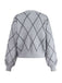 Grau 1950er Rundhals Bogen Pullover
