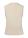 Beige 1950er Revers Ärmellos Stricken Weste