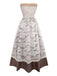 Beige 1930er Halloween Vampir Braut Spitze Kleid Set