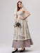 Beige 1930er Halloween Vampir Braut Spitze Kleid Set