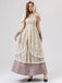 Beige 1930er Halloween Vampir Braut Spitze Kleid Set