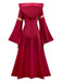 Rot 1930er Mittelalterlich Viktorianisch Kleid