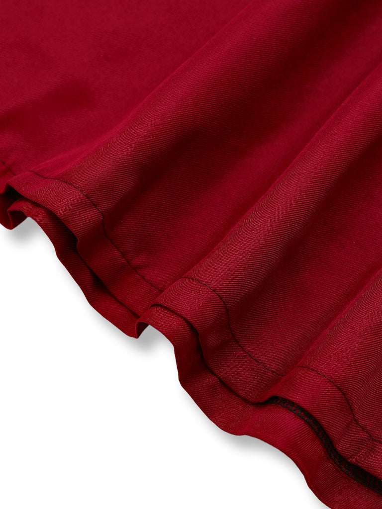 Rot 1930er Mittelalterlich Viktorianisch Kleid