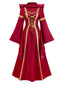 Rot 1930er Mittelalterlich Viktorianisch Kleid