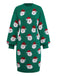 Grün 1960er Weihnachten Santa Claus Pullover Kleid