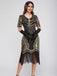 1920er Rundhalsausschnitt Pailletten Tassels Charleston Kleid