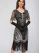 1920er Rundhalsausschnitt Pailletten Tassels Charleston Kleid