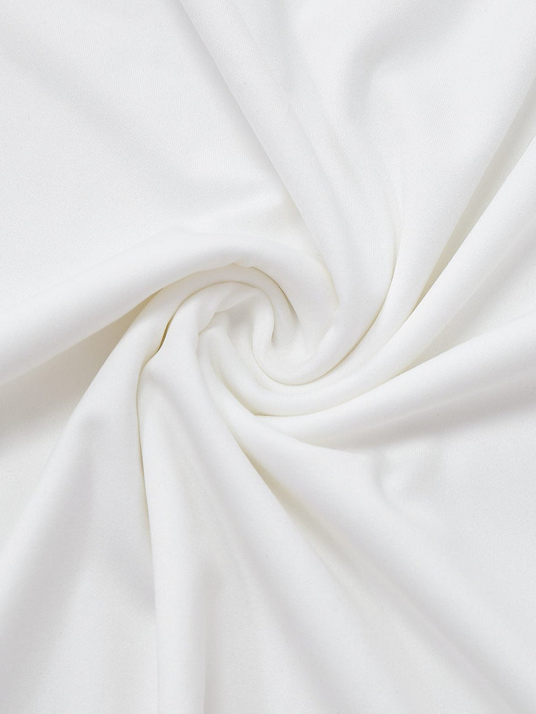 1970er Tief-V-Ausschnitt Solide Super Weitbein Jumpsuit