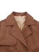 Braun 1950er Wildleder Revers Zweireihig Trench Mantel