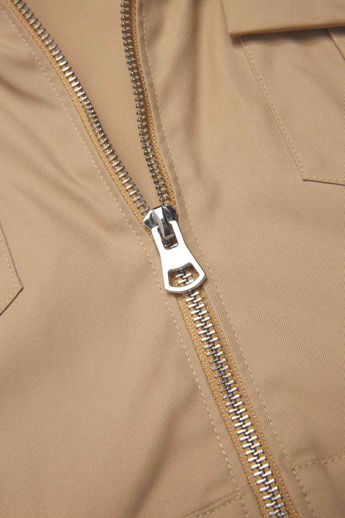 [Vorverkauf] 2PCS Khaki 1960er Plaid Patchwork Jacke & Plissiertes Rock