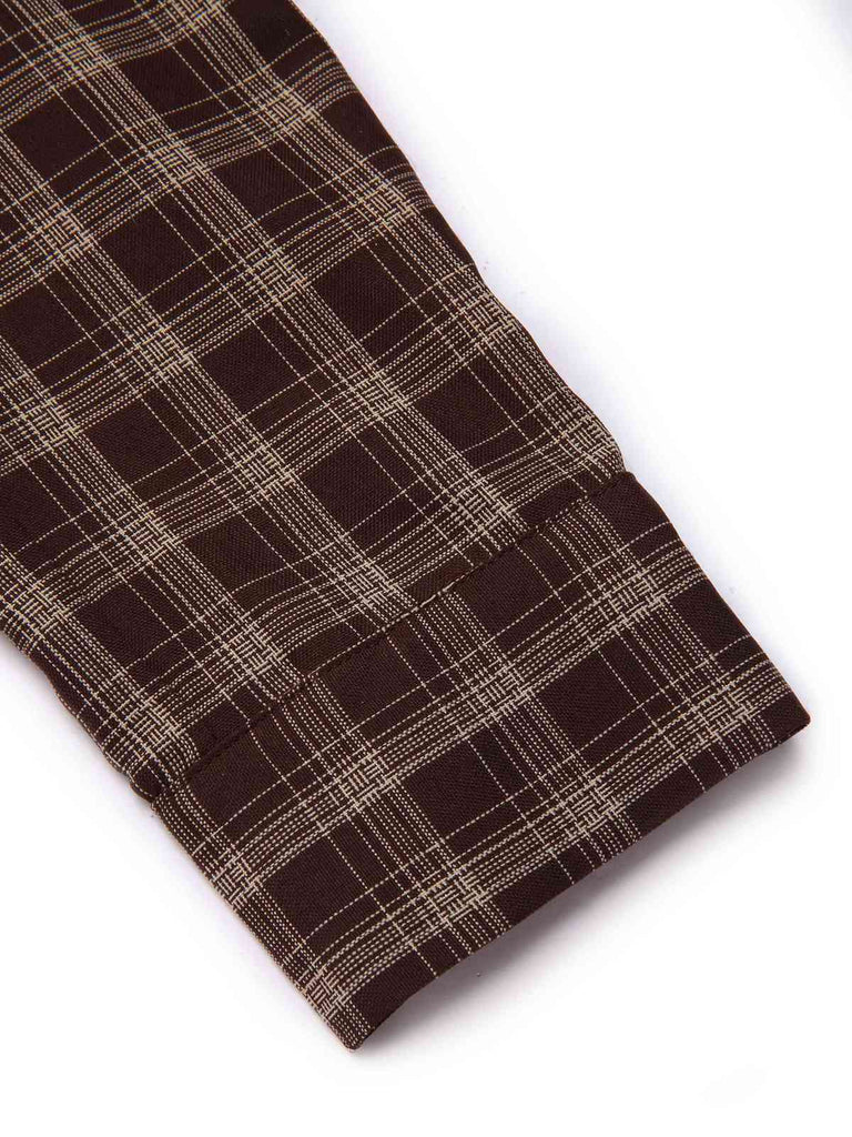 [Vorverkauf] 2PCS Khaki 1960er Plaid Patchwork Jacke & Plissiertes Rock