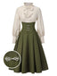 [Vorverkauf] 1950er Viktorianisch Bogen Tie Rüschen Langarm Kleid