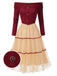 [Vorverkauf] Rot 1950er Schulterfrei Bürstenvoller Strick Tulle Cake Kleid