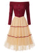 [Vorverkauf] Rot 1950er Schulterfrei Bürstenvoller Strick Tulle Cake Kleid