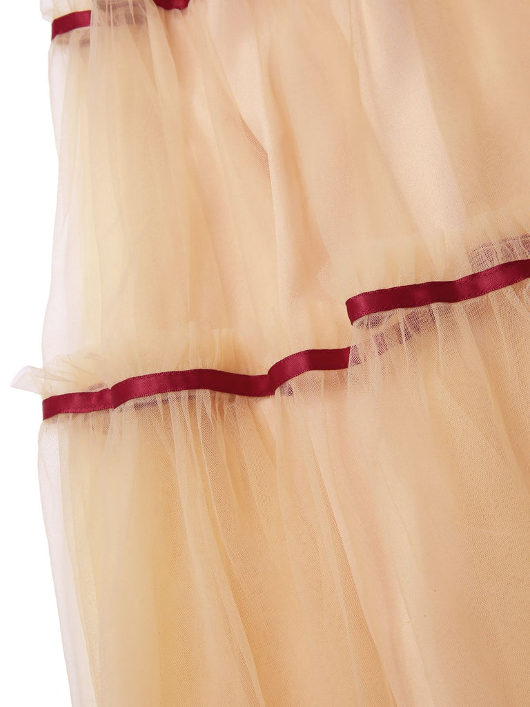 [Vorverkauf] Rot 1950er Schulterfrei Bürstenvoller Strick Tulle Cake Kleid