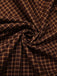 [Vorverkauf] Braun 1970er Baumwolle Trägerlos Plaid Rüschen Kleid