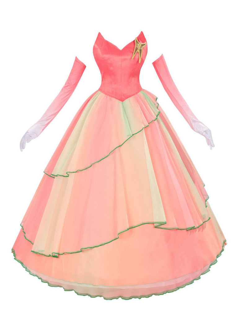 2PCS Rosa 1970er Böse Hexe Glinda Top & Rock Set