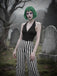 [Vorverkauf] Schwarz 1960er Streifen Revers Halter Weites Bein Jumpsuit
