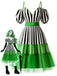 [Vorverkauf] Neongrün 1950er Streifen Netz Träger Kleid