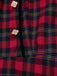 [Vorverkauf] Rot 1940er Scottish Plaid Samt Patchwork Rüschen Kleid