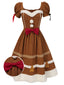[Vorverkauf] Kurkuma 1950er Lebkuchenmann Plüschbesatz Kleid