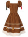 [Vorverkauf] Kurkuma 1950er Lebkuchenmann Plüschbesatz Kleid