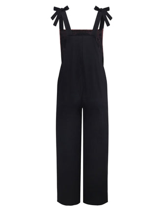 Schwarz 1970er Halloween Gothic Skeleton Straps Jumpsuit