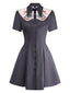 Schwarz 1960er Skorpion Herzen Drucken Hemd Kleid