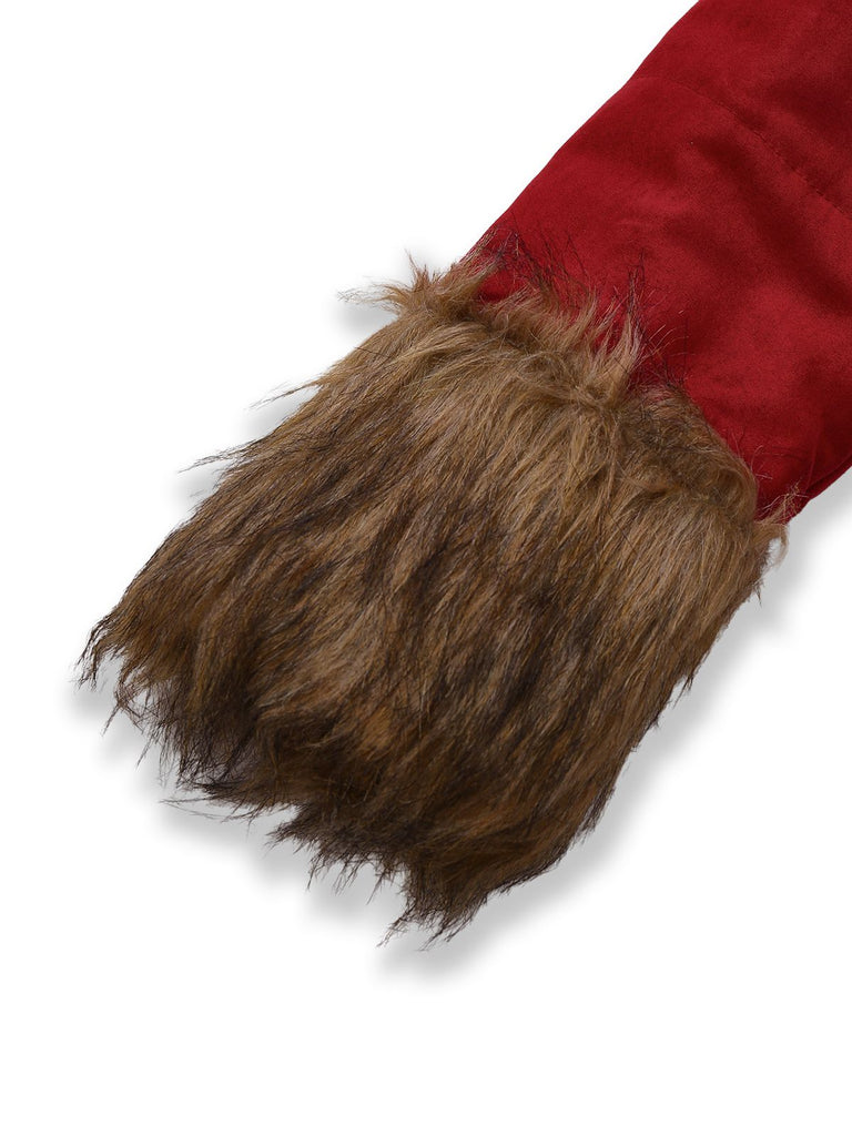 1950er Kunstpelz Kragen Revers Gürtel Mantel