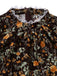 [Vorverkauf] Braun 1980er Blumen Spitze Patchwork Cord Kleid