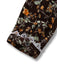 [Vorverkauf] Braun 1980er Blumen Spitze Patchwork Cord Kleid