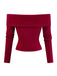 [Vorverkauf] Rot 1950er Schulterfrei Stricken Pullover