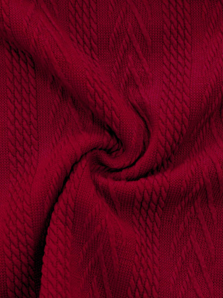 [Vorverkauf] Rot 1950er Schulterfrei Stricken Pullover