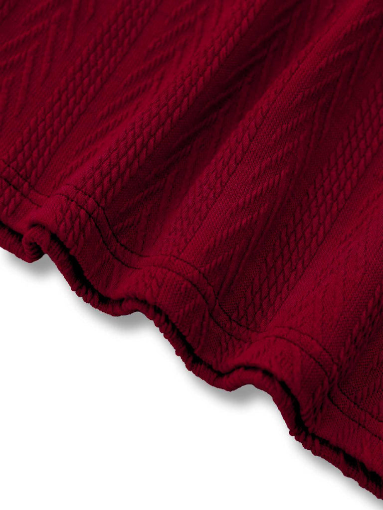 [Vorverkauf] Rot 1950er Schulterfrei Stricken Pullover