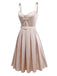 [Vorverkauf] Sekt 1950er Perlglanz Satin Taille Plissiertes Kleid