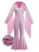 [Vorverkauf] Rosa 1970er Blinken Tight Quaste Breite Bein Jumpsuit