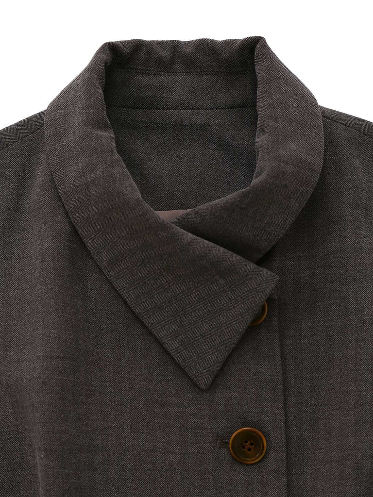 [Vorverkauf] 1940er Revers Gürtel Jacke Mit Abnehmbarer Umhang