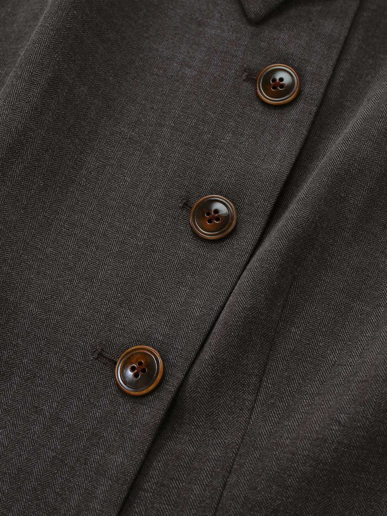 [Vorverkauf] 1940er Revers Gürtel Jacke Mit Abnehmbarer Umhang