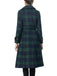 Grün 1940er Gekerbter Kragen Blackwatch Plaid Lang Mantel