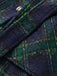 Grün 1940er Gekerbter Kragen Blackwatch Plaid Lang Mantel