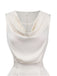 2PCS Beige 1950er Solide Ärmellos Rollkragen Top & Hosen