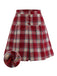 [Vorverkauf] Rot 1960er Faux-Wolle Plaid Tasten Plissiertes Rock